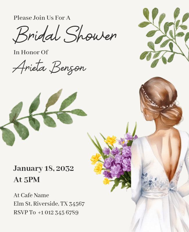 Floral Bridal Shower Celebration Flyer Template