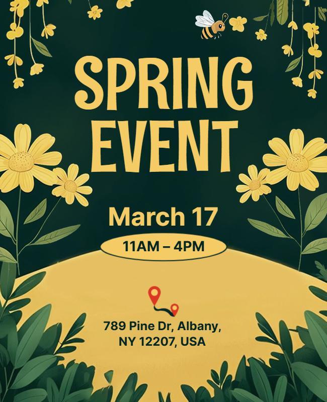 Floral Bright Spring Event Celebration Poster Template