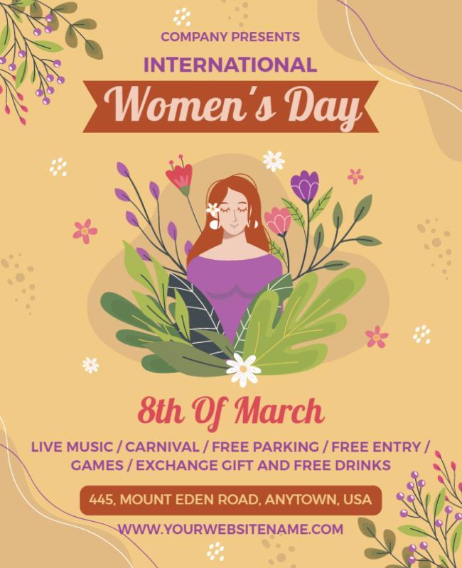 Floral Celebration for International Women's Day Poster Template