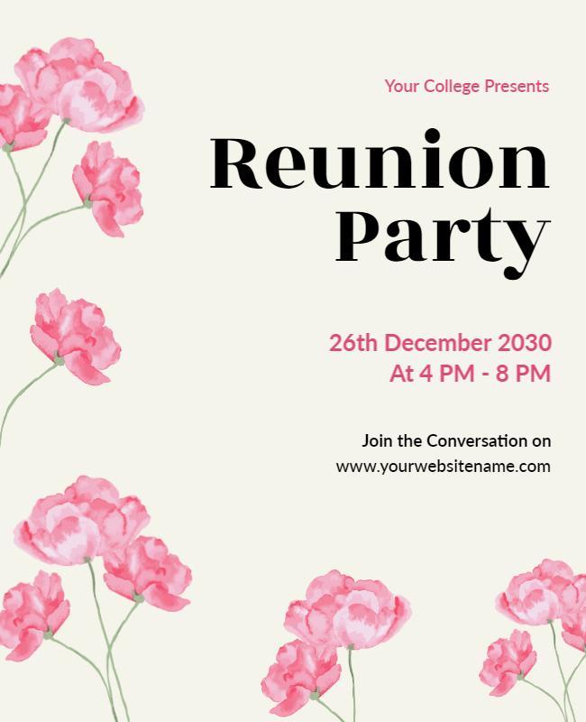 Floral College Reunion Party Flyer Template