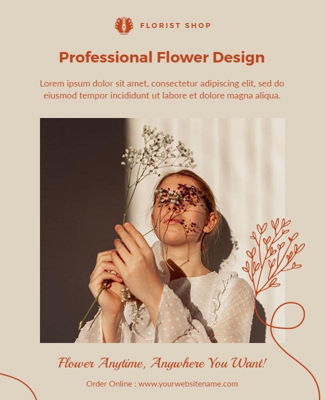 Floral Design Service Promotion Flyer Template