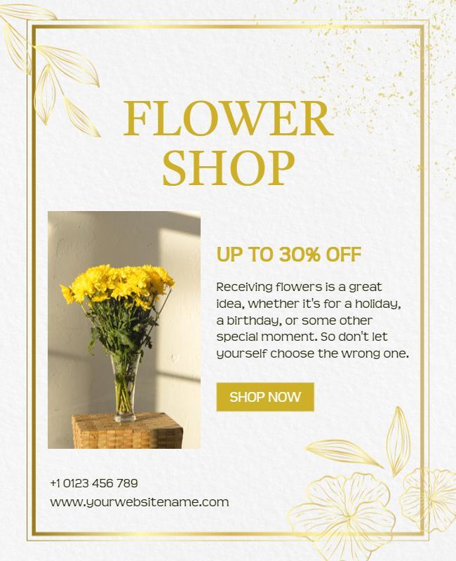 Floral Discount Promotion Flyer Template