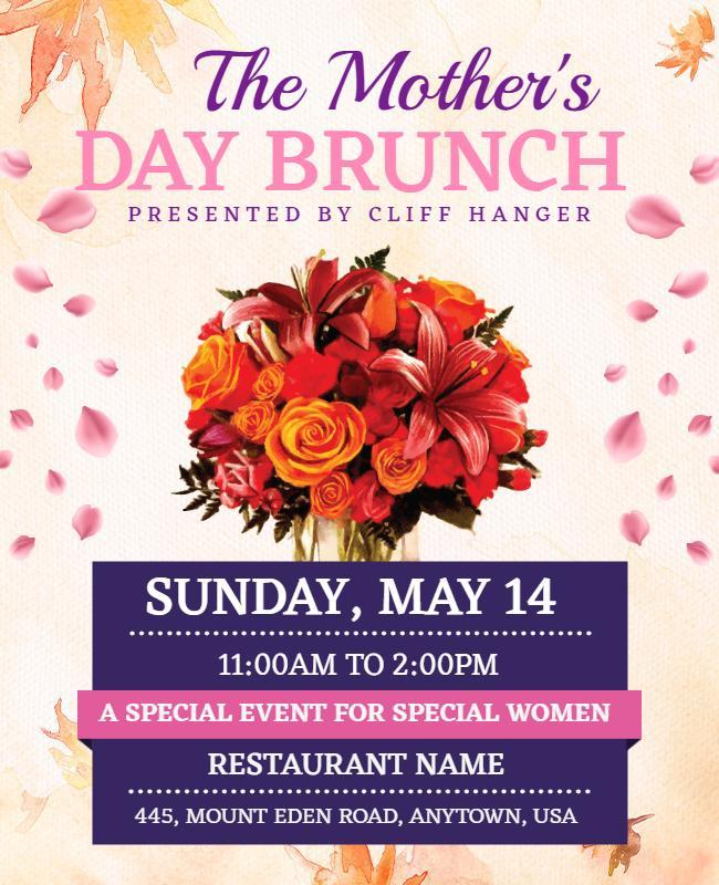 Floral Elegance Mother's Day Brunch Celebration Poster Template