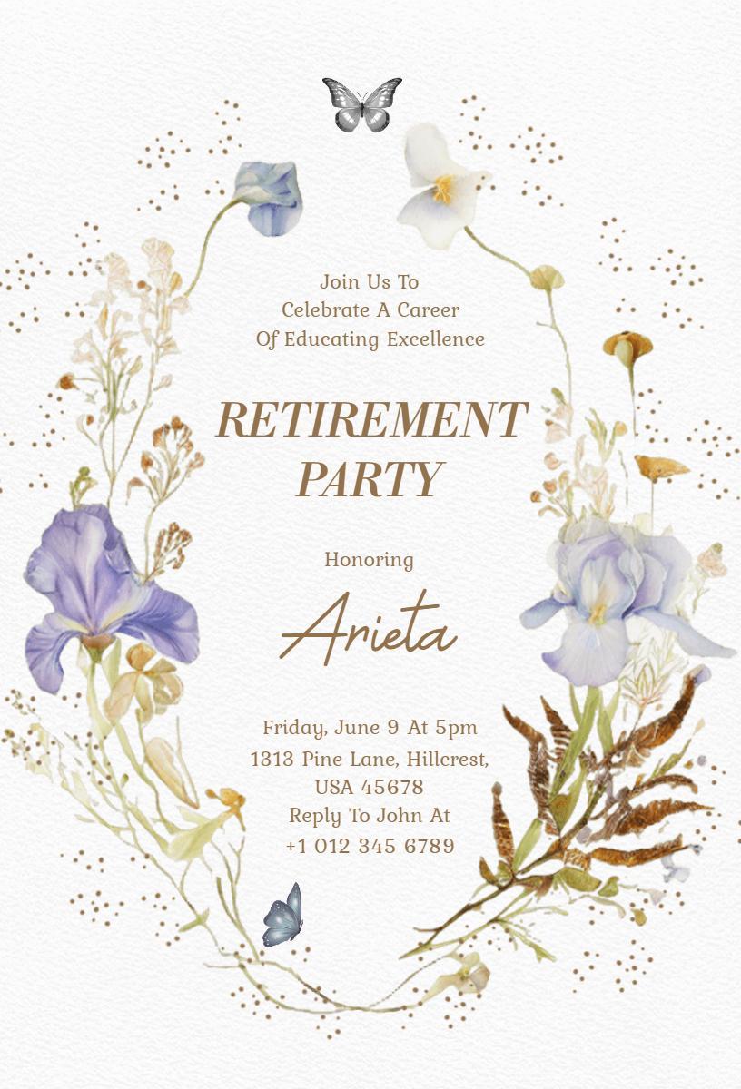 Floral Elegance Retirement Party Celebration Invitation Template