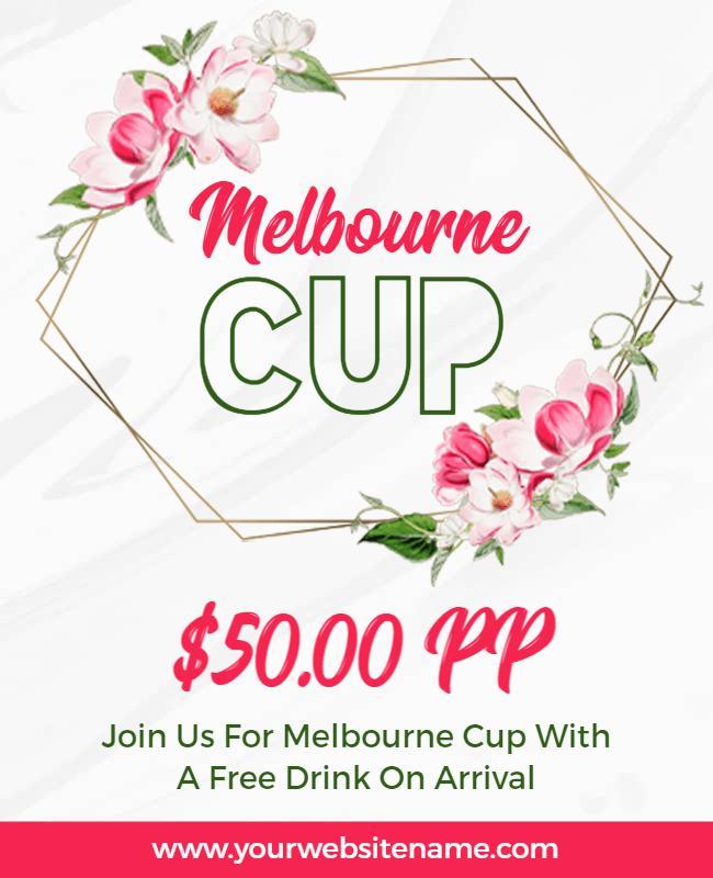 Floral Frame Melbourne Cup Celebration Event Poster Template