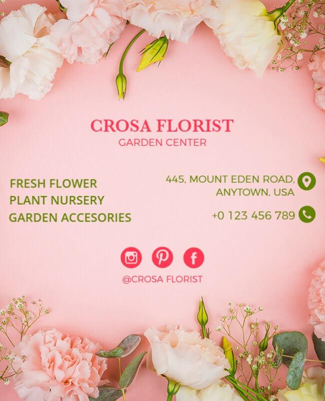 Floral Garden Center Promotion Flyer Template