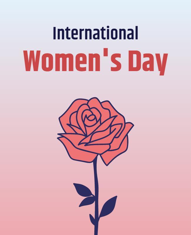 Floral Illustrated International Women's Day Celebration Poster Template