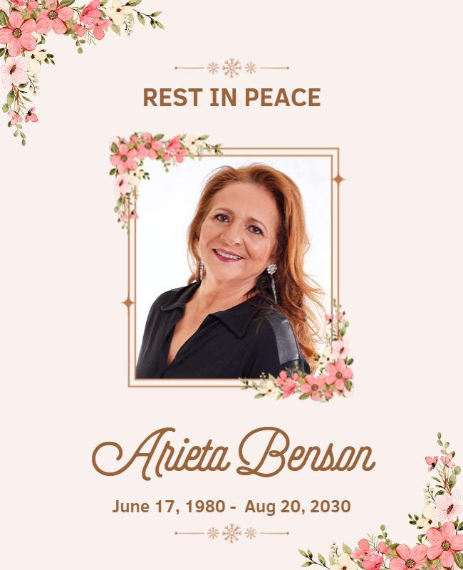 Floral Memorial Tribute Flyer Template