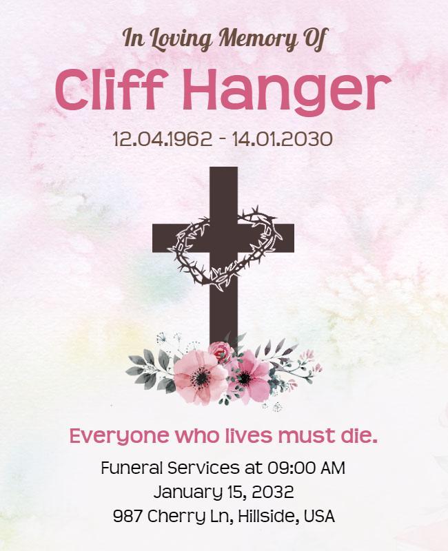 Floral Memorial Tribute Service Flyer Template