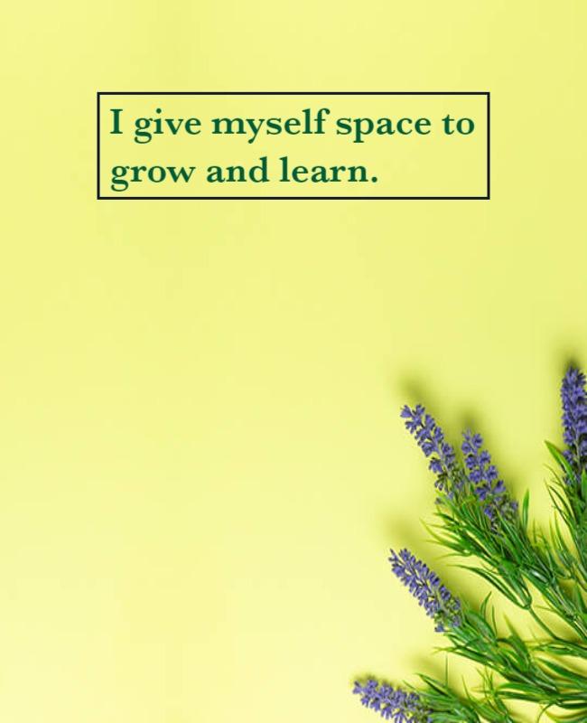 Floral Motivational Growth Mindset Quote Poster Template