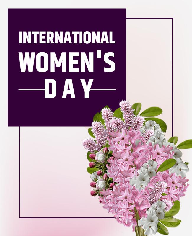 Floral Pink Celebration for International Women's Day Poster Template