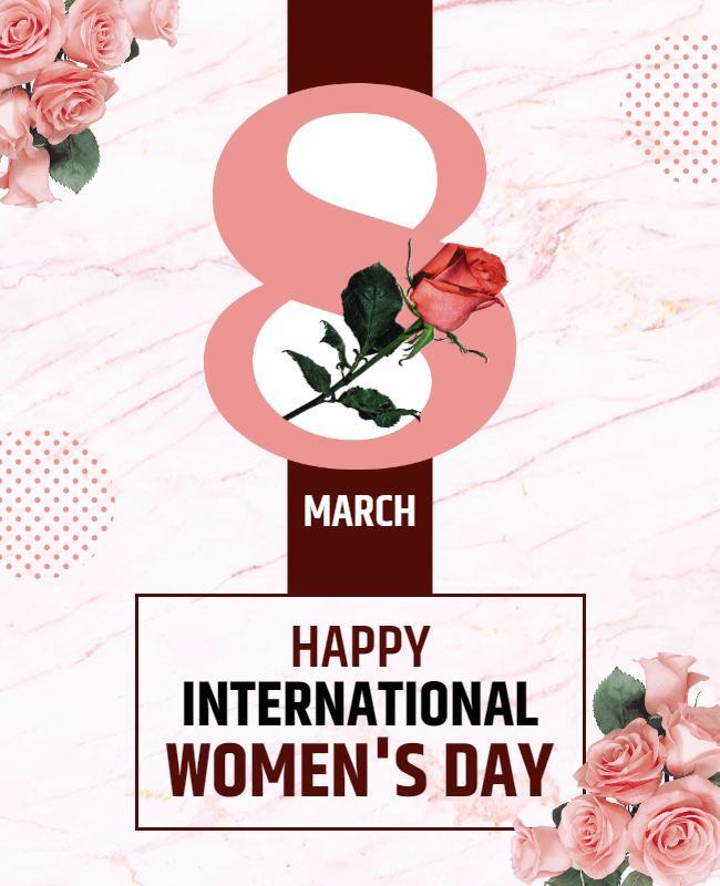 Floral Pink Elegant International Women's Day Poster Template