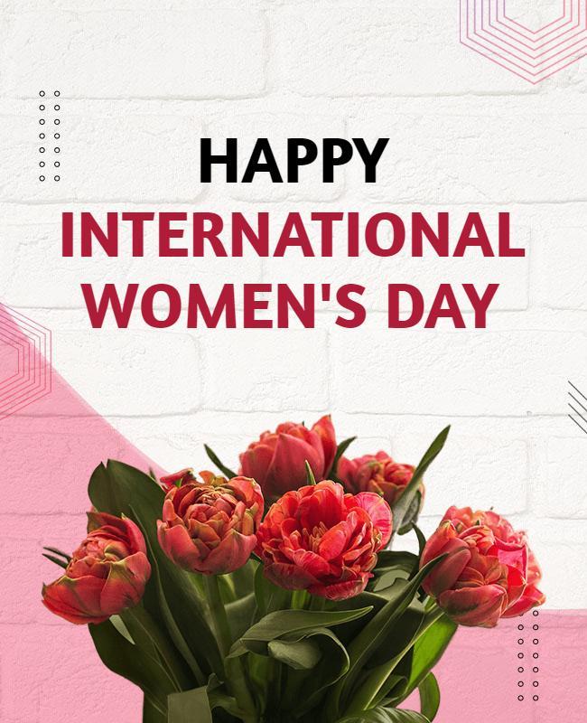 Floral Pink Theme for International Women's Day Celebration Poster Template