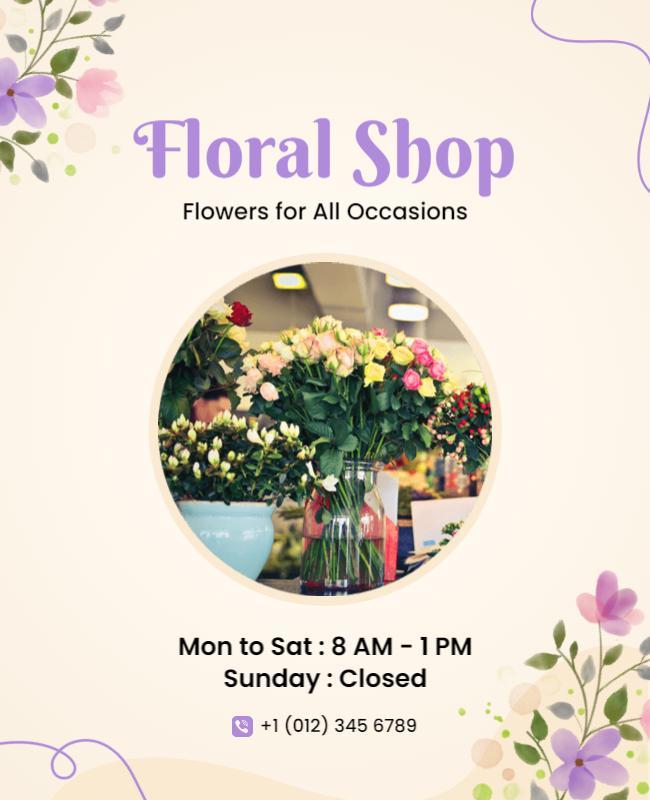 Floral Shop Promotion Flyer Template