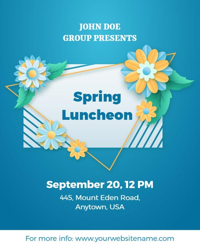 Floral Spring Luncheon Celebration Event Poster Template