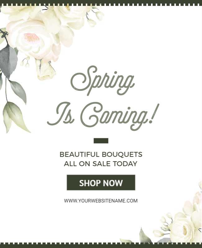 Floral Springtime Sale for Beautiful Bouquets Poster Template