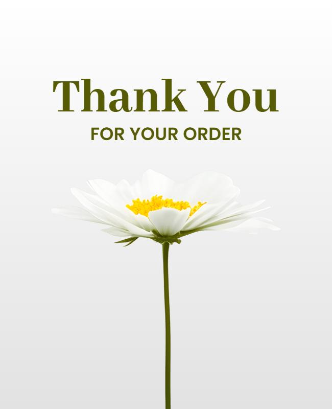 Floral Thank You Order Flyer Template