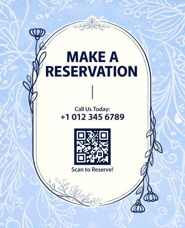Floral-Themed Reservation Poster Template
