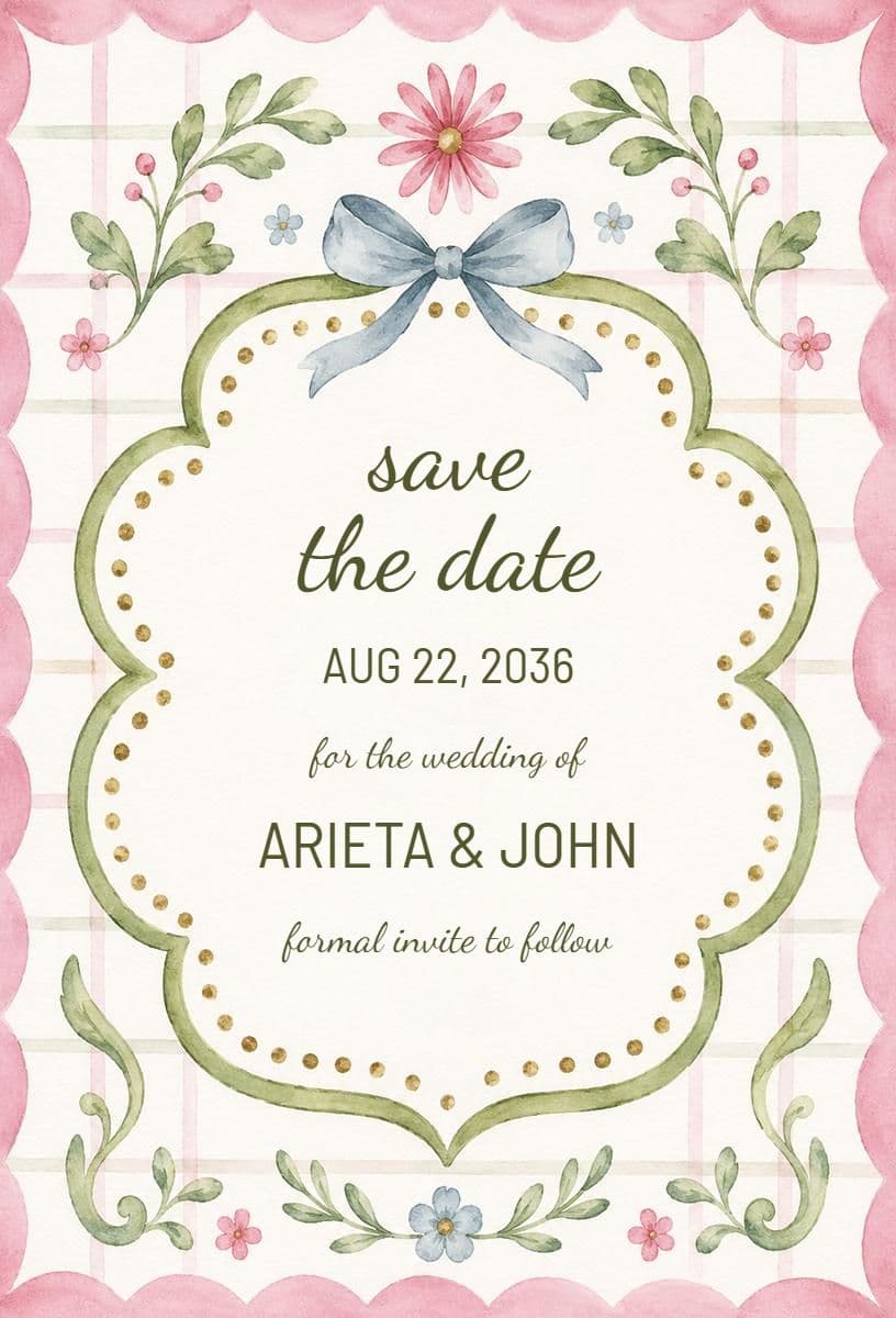 Floral Wedding Save the Date Announcement Template