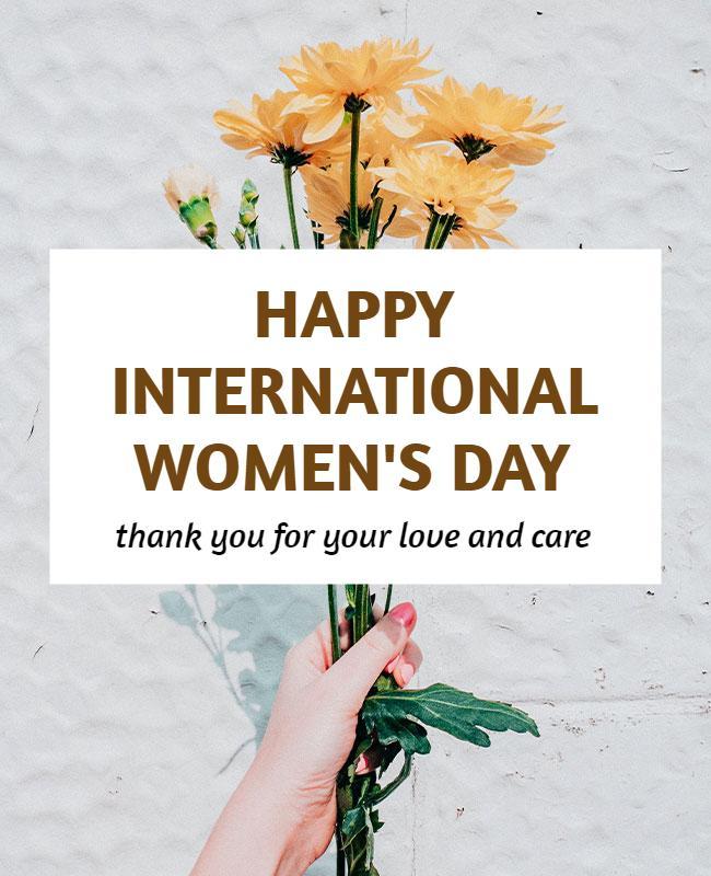 Floral Yellow International Women's Day Celebration Poster Template