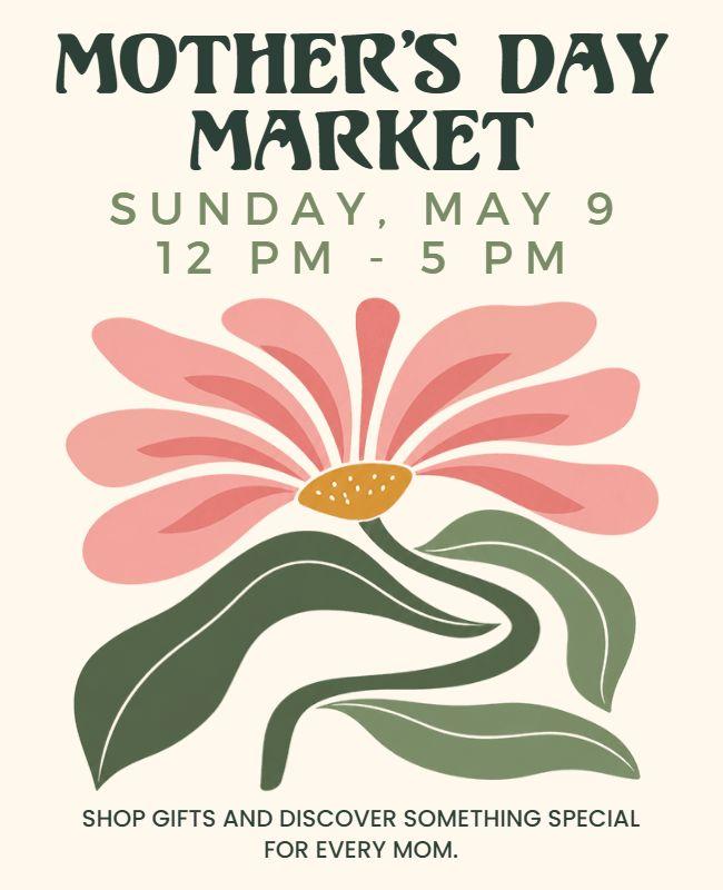 Florals and Pastels for Mother's Day Market Celebration Poster Template