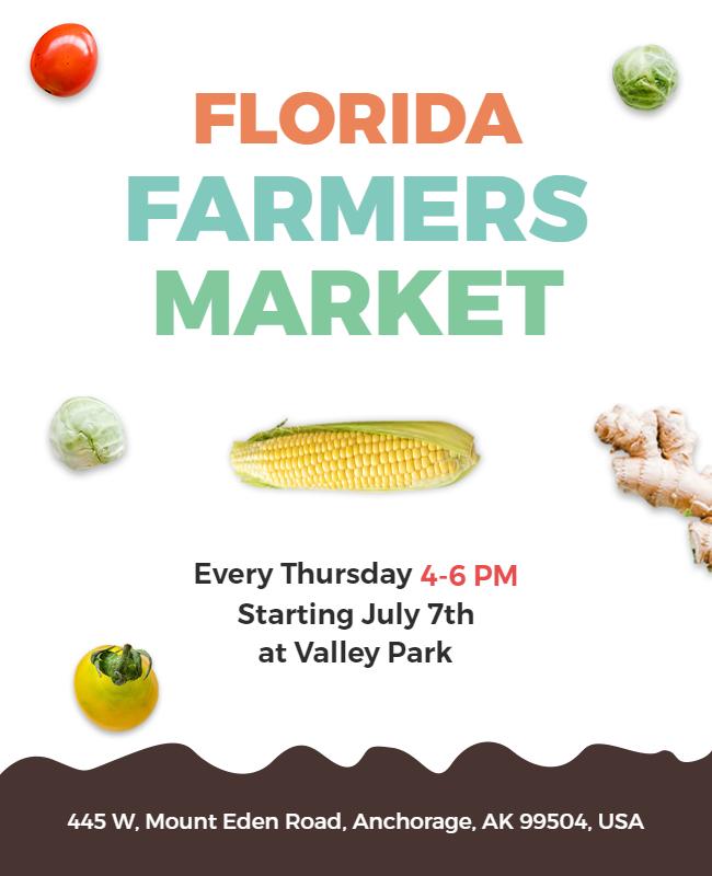 Florida Farmers Market Event Flyer Template