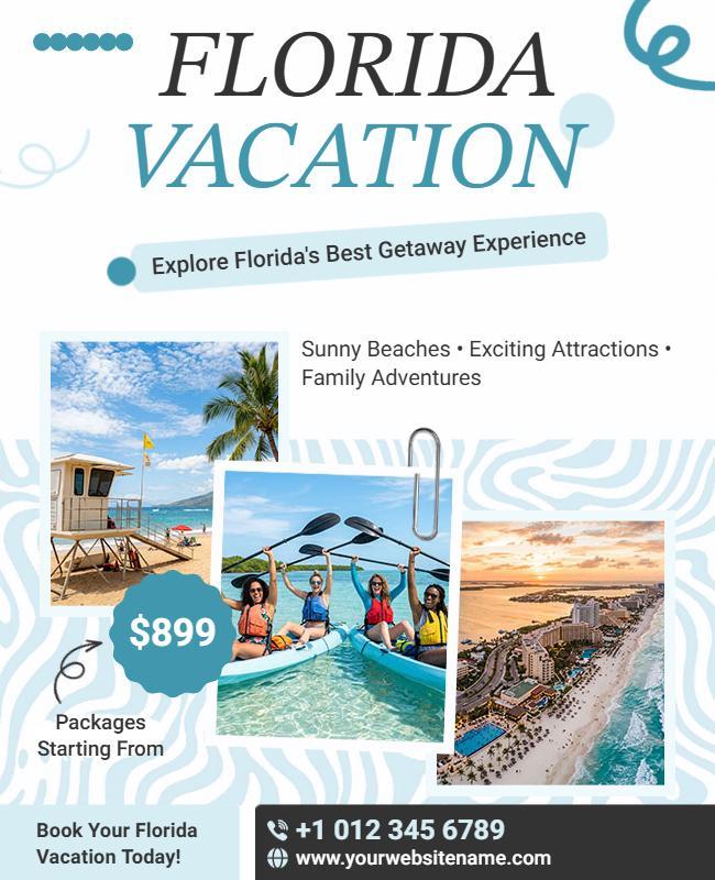 Florida Vacation Promotion Flyer Template