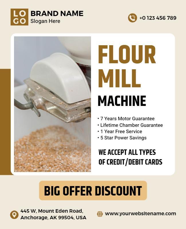 Flour Mill Machine Promotional Flyer Template