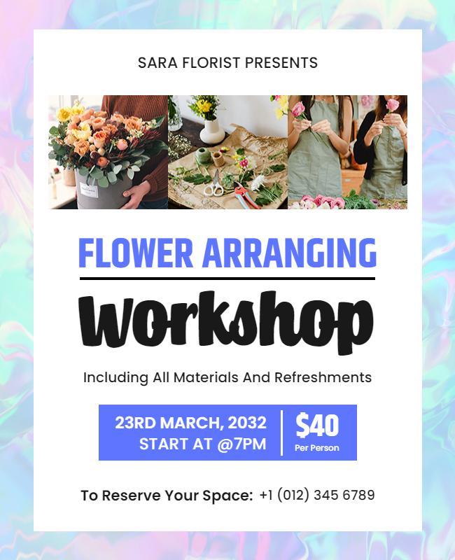 Flower Arranging Workshop Event Flyer Template