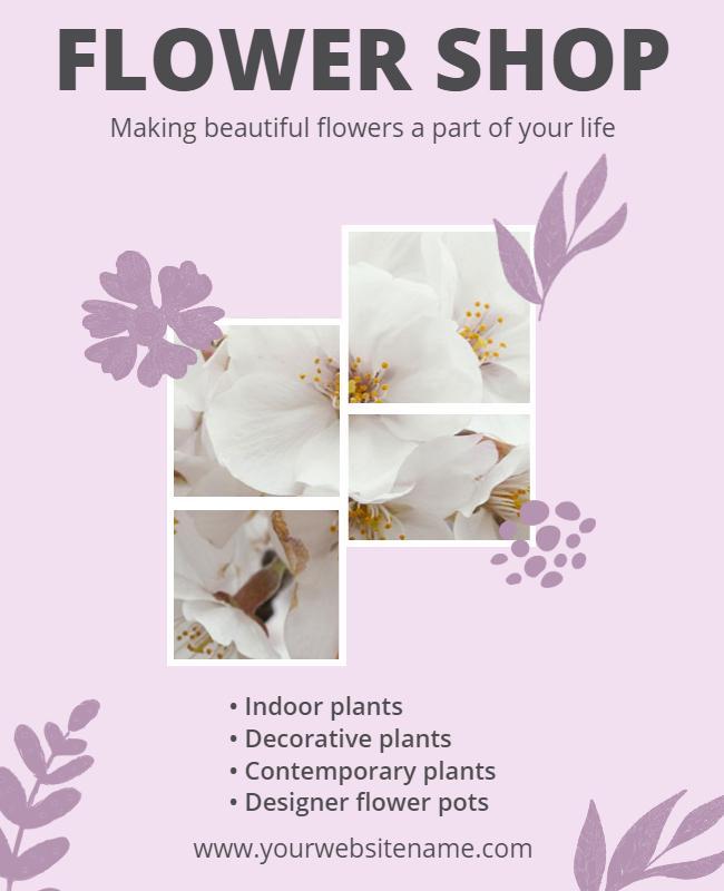 Flower Shop Promotional Flyer Template