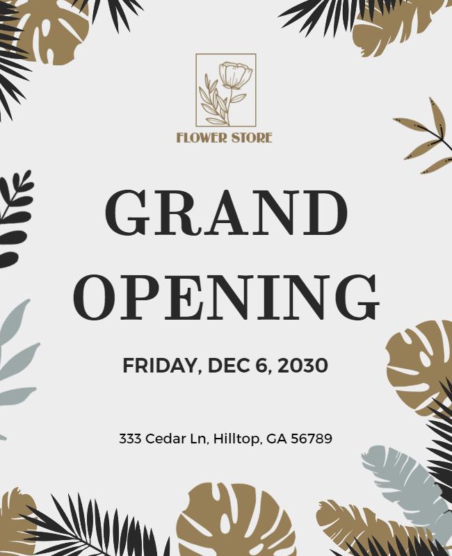 Flower Store Grand Opening Event Flyer Template