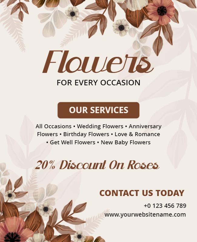 Flowers Services Florist Flyer Template