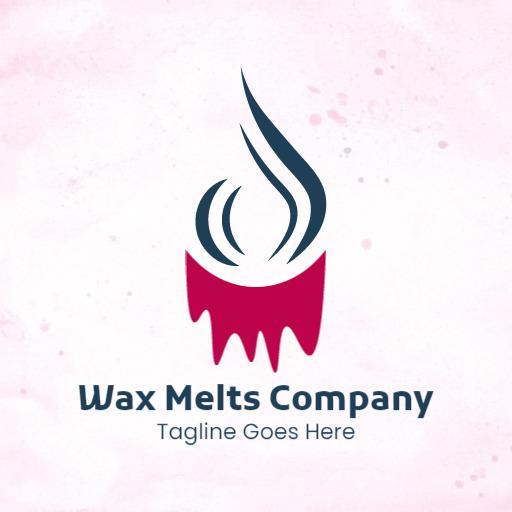 Flowing Blue and Red Design for Wax Melts Company Logo Template