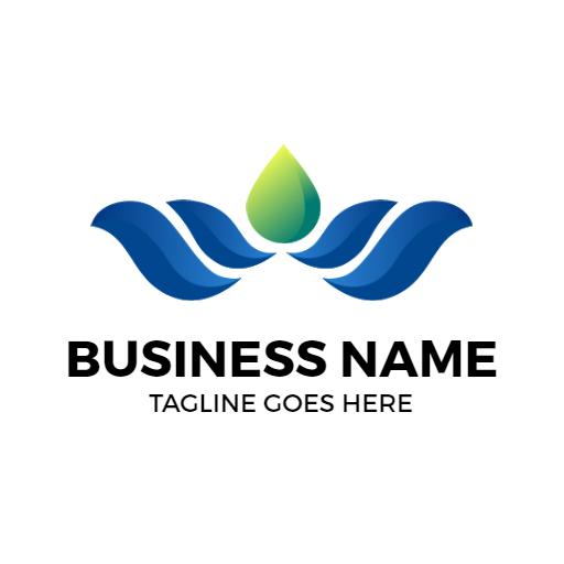 Flowing Blue Waves Representing Dynamic Business Strategy Logo Template