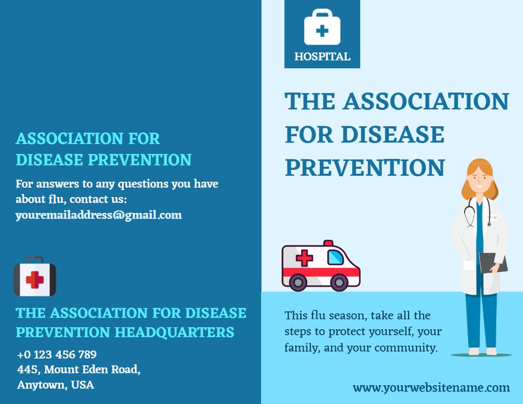 Flu Prevention Tips and Health Awareness Brochure Template