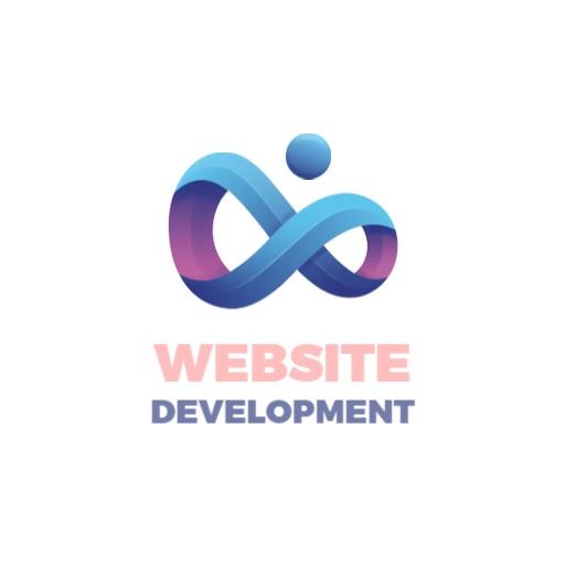 Fluid Blue and Pink Infinity Design for Website Development Logo Template