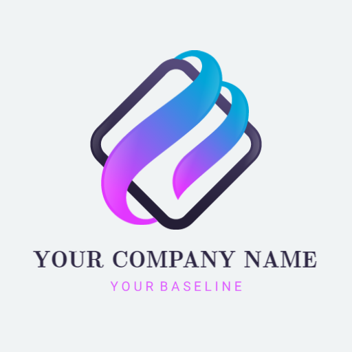 Fluid Blue and Pink Waves Representing Company Identity Logo Template