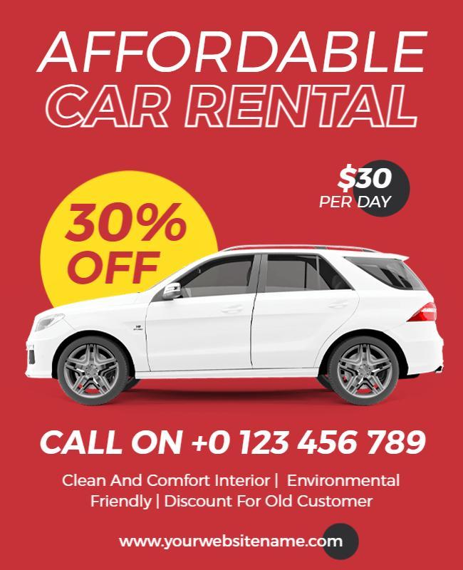 Flush Mahogany Car Rental Flyer Template