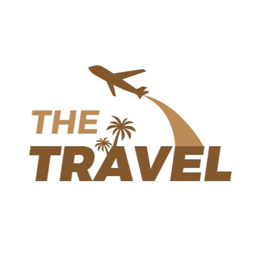 Flying Airplane with Palm Trees Represents Exciting Travelling Logo Template