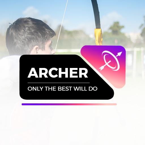 Focused Archer Illustrating Precision in Archery Sports Logo Template