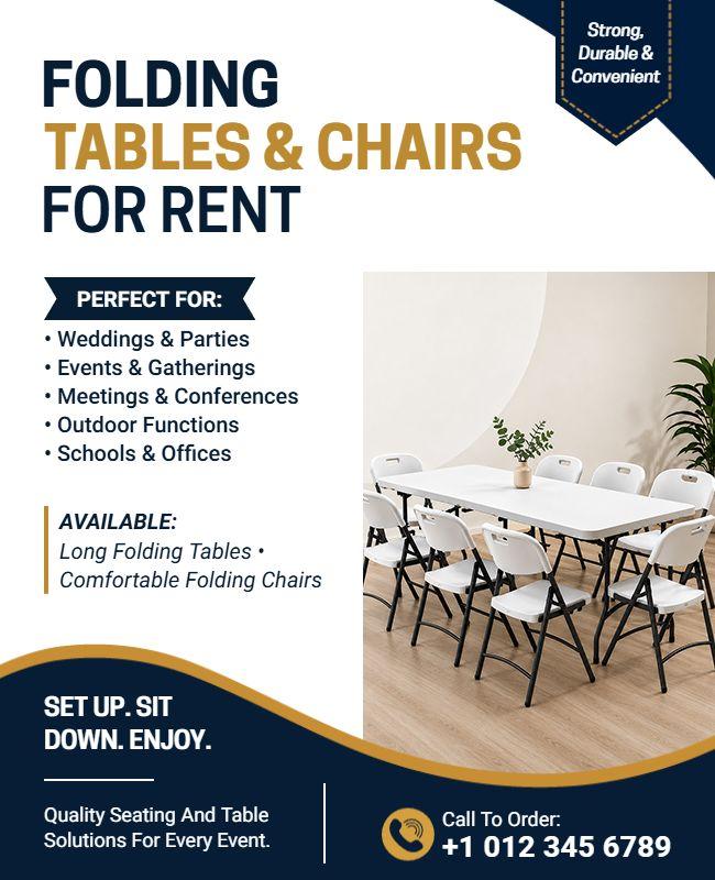Folding Tables and Chairs for Rent Flyer Template