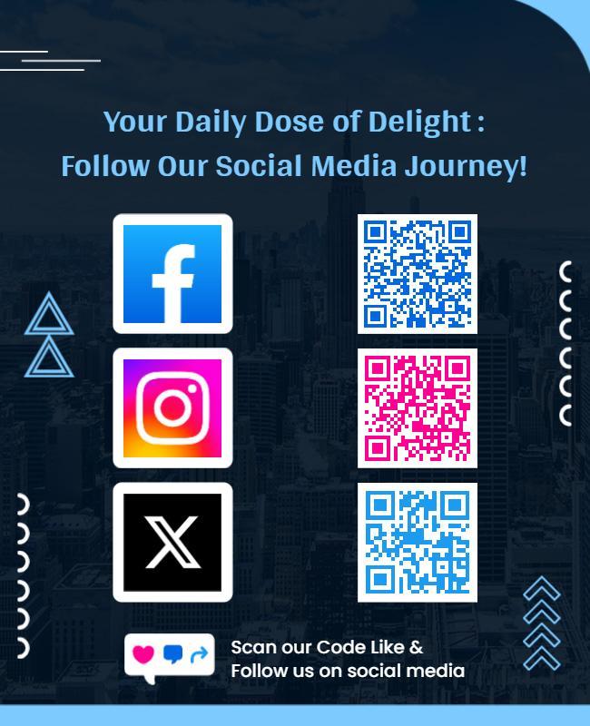 Follow Us on Social Media QR Code Flyer Template