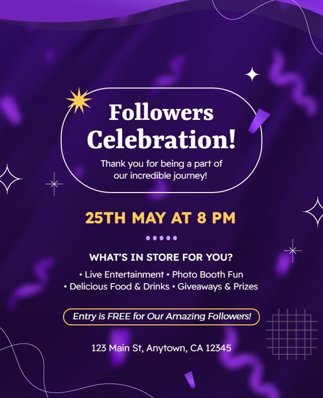 Followers Celebration Event Flyer Template