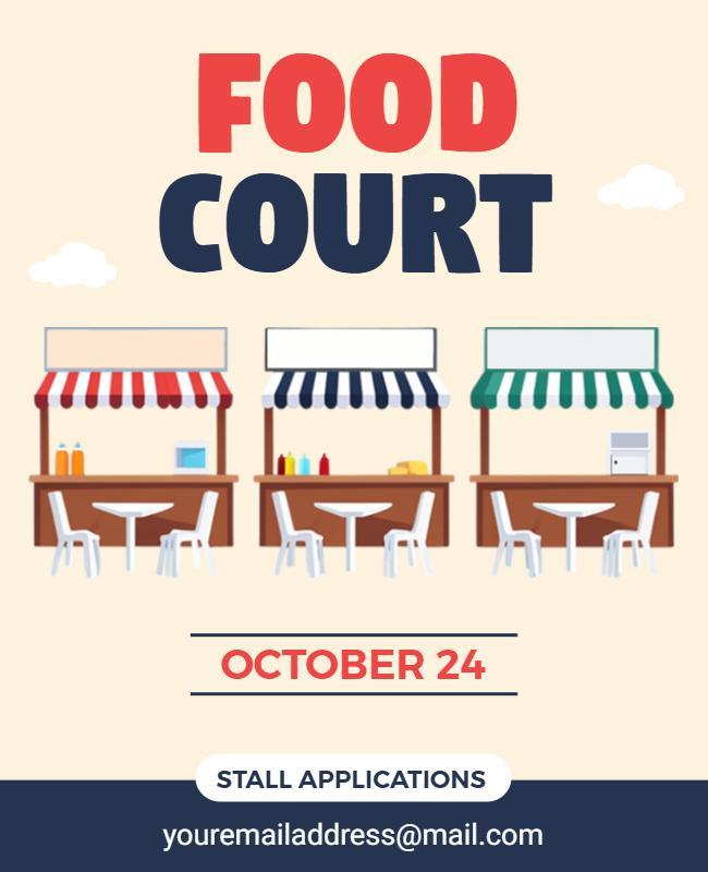 Food Court Stall Application Flyer Template