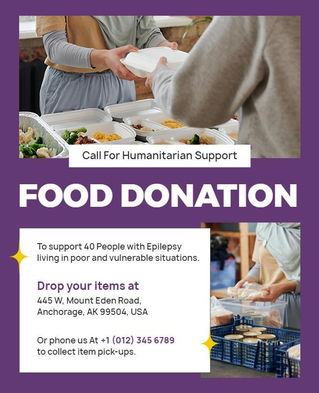 Food Donation Event for Humanitarian Support Flyer Template