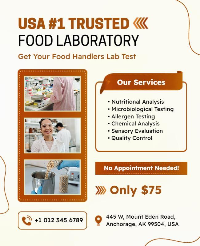 Food Laboratory Testing Services Flyer Template