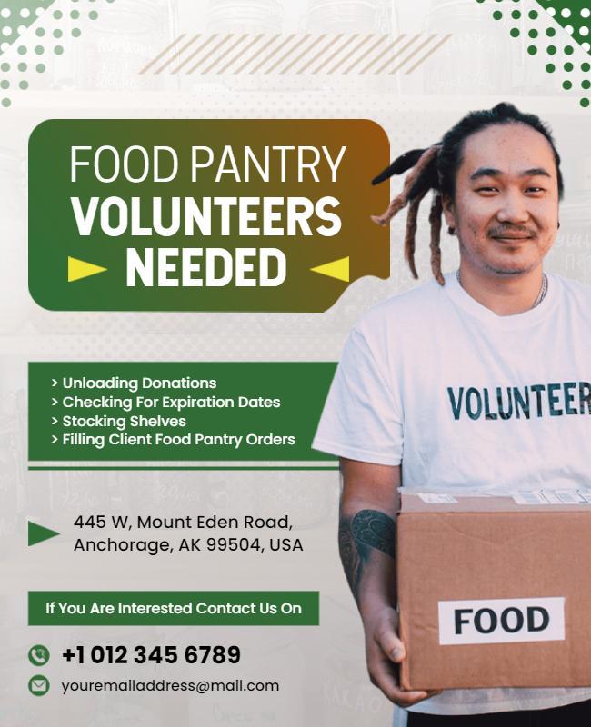 Food Pantry Volunteer Recruitment Flyer Template