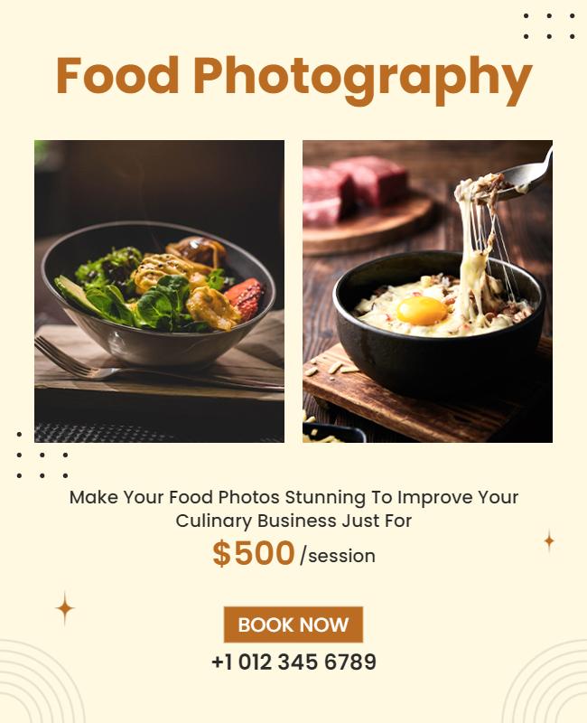 Food Photography Marketing Session Flyer Template