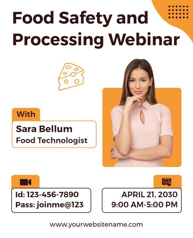 Food Safety and Processing Webinar Flyer Template