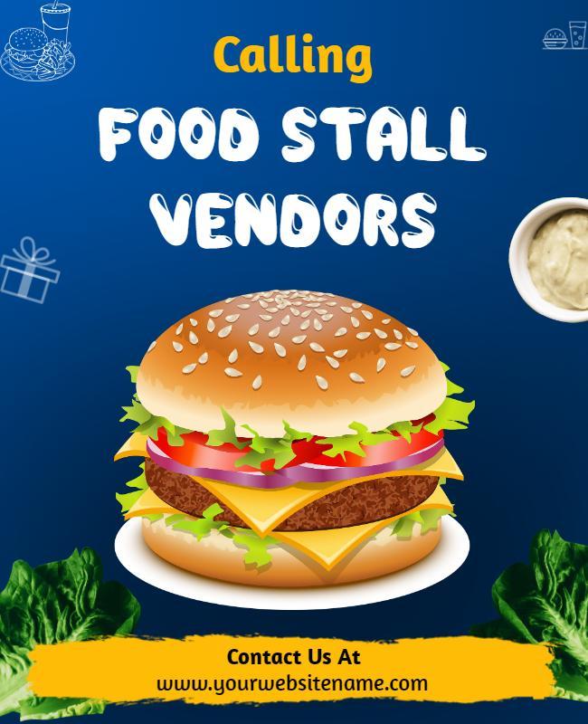 Food Stall Vendor Recruitment Flyer Template